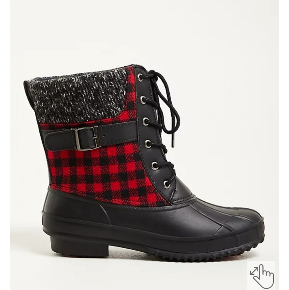 🆕️❄️🥾RED FLANNEL WATER RESISTANT ALL WEATHER BOOTIE - 8WW 🥾❄️
